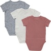 Hanes Baby Pure Comfort Short Sleeve Bodysuits, Infant Bodysuits, Boys & Girls, 3-pack(Silver/Beige/Rust)