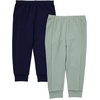 Hanes Baby-Boys Pure Comfort Baby French Terry Joggers, Baby Girl and Baby Boy Pants, 2-Pack(Blue/Green)