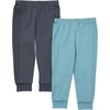 Hanes Baby-Boys Pure Comfort Baby French Terry Joggers, Baby Girl and Baby Boy Pants, 2-Pack(Grey/Blue)