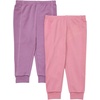 Hanes Baby-Boys Pure Comfort Baby French Terry Joggers, Baby Girl and Baby Boy Pants, 2-Pack(Purple/Rose)