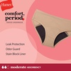 Hanes Girls’ Period Underwear Hipsters, Boxer Briefs, Boyshorts, 4 or 6 Pack, Comfort Period Panties, Moderate Protection(Black – 6 Pack)