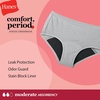 Hanes Girls’ Period Underwear Hipsters, Boxer Briefs, Boyshorts, 4 or 6 Pack, Comfort Period Panties, Moderate Protection(Pink/Blue/Black – 4 Pack)
