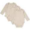 Hanes Baby Pure Comfort Long Sleeve Bodysuits, Infant Bodysuits, Boys & Girls, 3-pack(Beige)