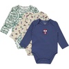 Hanes Baby Pure Comfort Long Sleeve Bodysuits, Infant Bodysuits, Boys & Girls, 3-pack(Green/Beige/Blue)