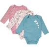 Hanes Baby Pure Comfort Long Sleeve Bodysuits, Infant Bodysuits, Boys & Girls, 3-pack(Rose/Blush/Blue)