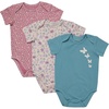 Hanes Baby Pure Comfort Short Sleeve Bodysuits, Infant Bodysuits, Boys & Girls, 3-pack(Rose/Blush/Blue)
