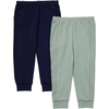 Hanes Baby-Boys Pure Comfort Baby French Terry Joggers, Baby Girl and Baby Boy Pants, 2-Pack(Blue/Green)