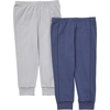 Hanes Baby-Boys Pure Comfort Baby French Terry Joggers, Baby Girl and Baby Boy Pants, 2-Pack(Silver/Blue)