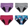 Hanes Girls’ Period Underwear Hipsters, Boxer Briefs, Boyshorts, 4 or 6 Pack, Comfort Period Panties, Moderate Protection(Multi – 4 Pack)