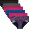 Hanes Girls’ Period Underwear Hipsters, Boxer Briefs, Boyshorts, 4 or 6 Pack, Comfort Period Panties, Moderate Protection(Multi – 6 Pack)
