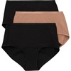 Hanes Women’s Comfort, Period. Underwear, Bikini Period Underwear, Super Leaks Period Underwear, 3-pack(3-pack Briefs  Black/Pecan/Black)