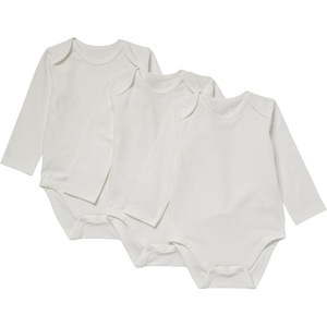 Hanes Baby Pure Comfort Long Sleeve Bodysuits, Infant Bodysuits, Boys & Girls, 3-pack(White 002)