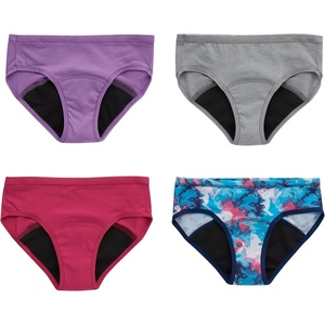 Hanes Girls’ Period Underwear Hipsters, Boxer Briefs, Boyshorts, 4 or 6 Pack, Comfort Period Panties, Moderate Protection(Multi – 4 Pack)