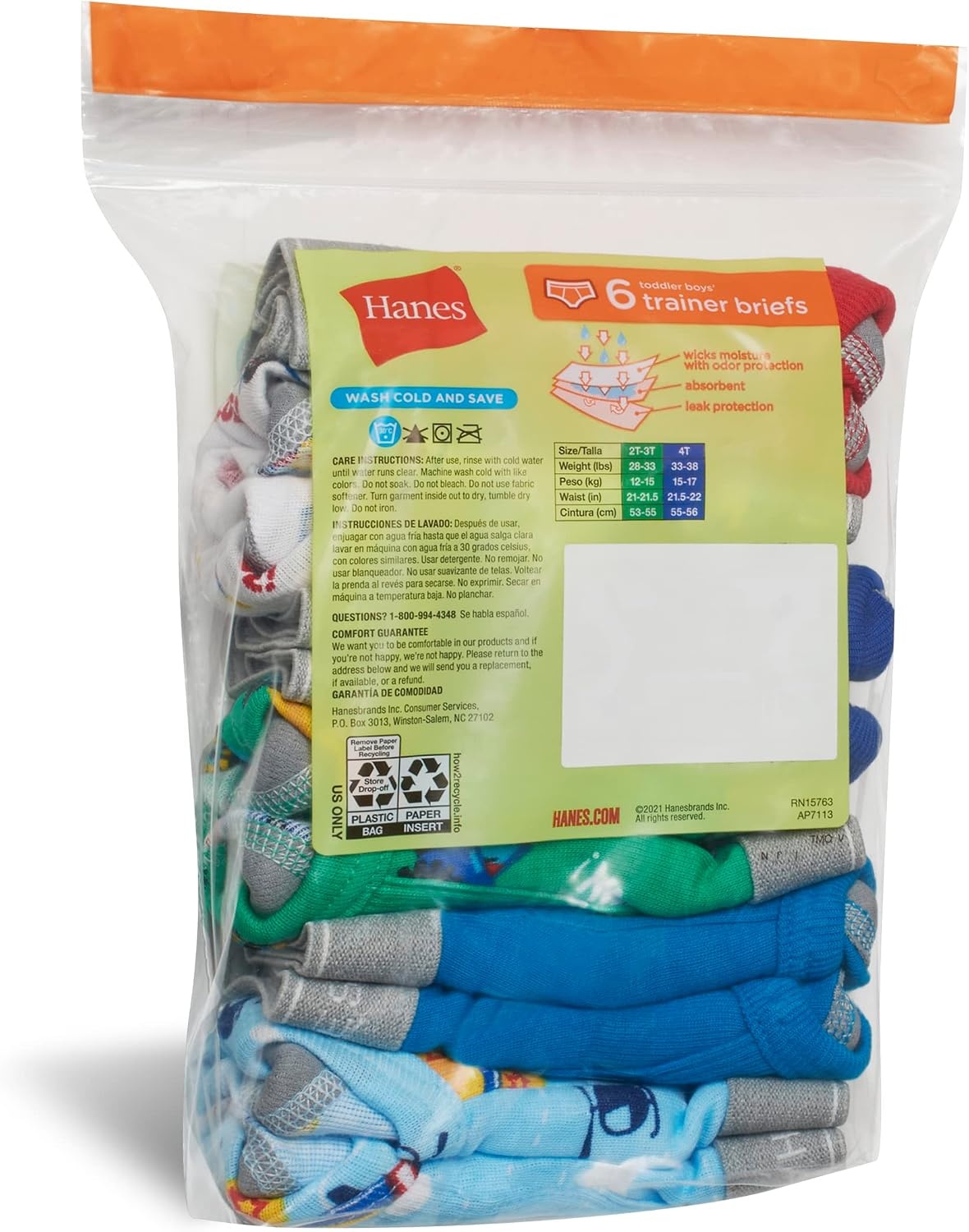 image:imageHanes Boys Potty Training Underwear Light Leaks Toddler Cotton Briefs and Boxer Briefs MultipackBriefs Blue 6 Pack