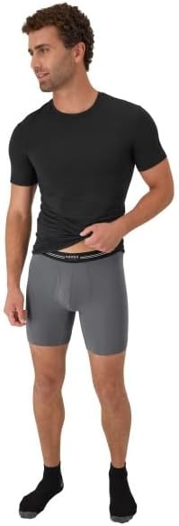 image:imageHanes Mens Perfect Flex Breathable Boxer Brief Underwear Lightweight Luxe Modal Blend Supportive Pouch 1packGrey