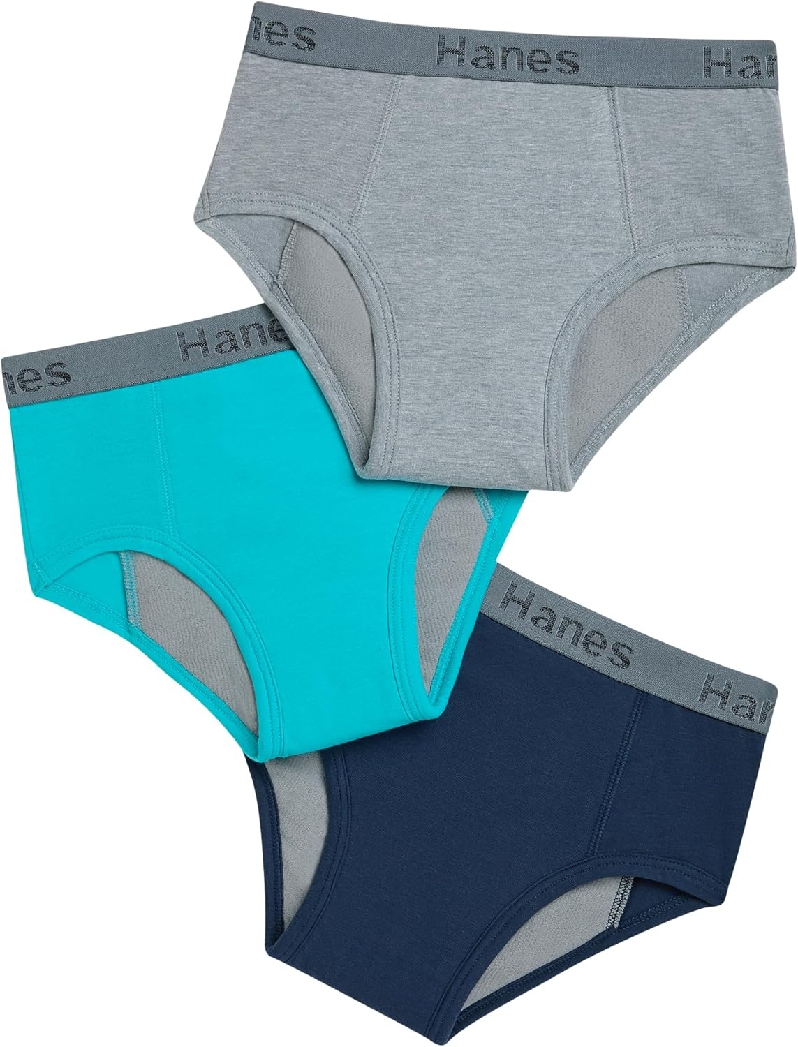 image:imageHanes boys Overnight Underwear Pack 3pack Light amp Moderate Leaks Confident Nights Overnight Underwear MultiTurquoiseGreyPink