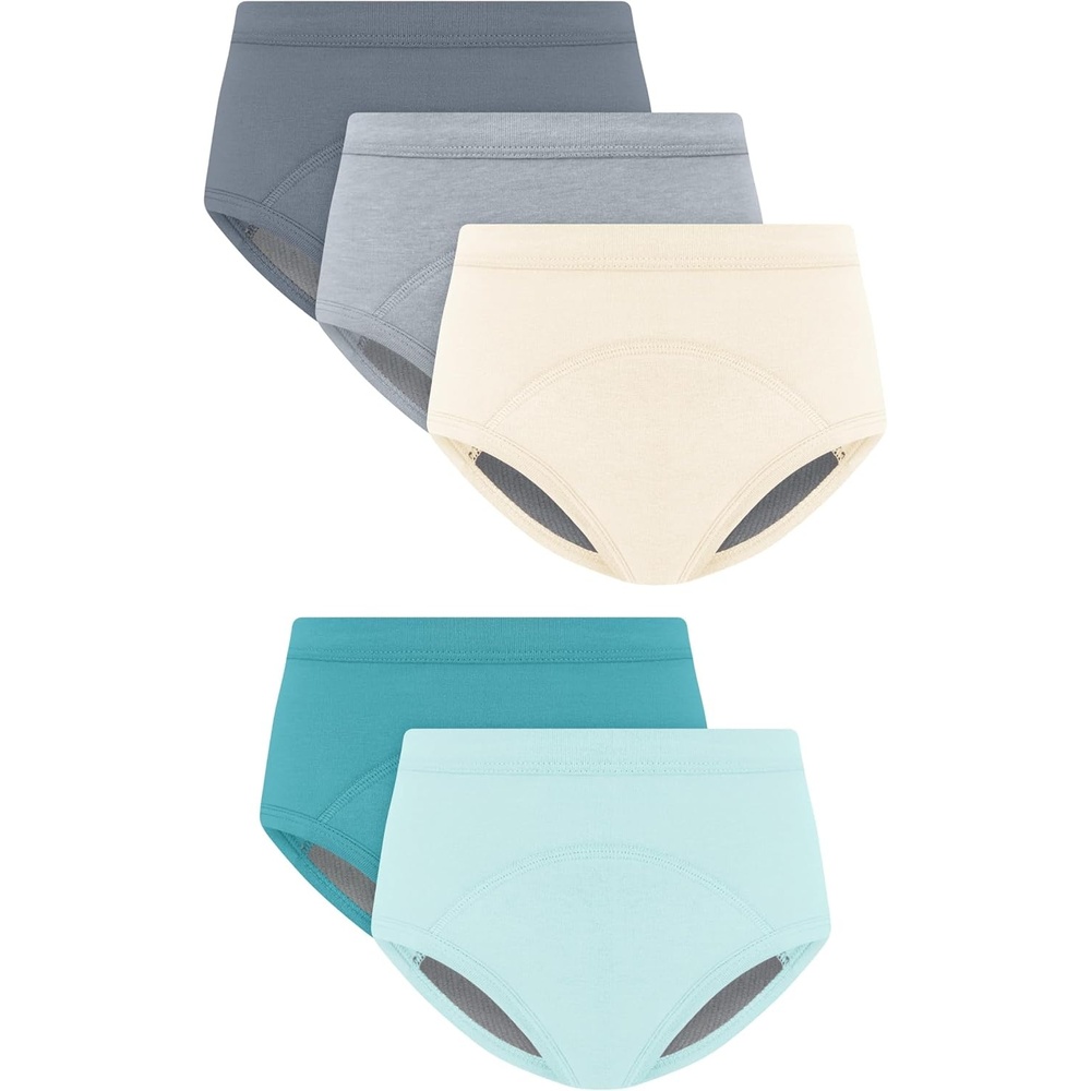 image:imageHanes Boys Potty Training Underwear Light Leaks Toddler Cotton Briefs and Boxer Briefs MultipackBlueGray 5 Pack
