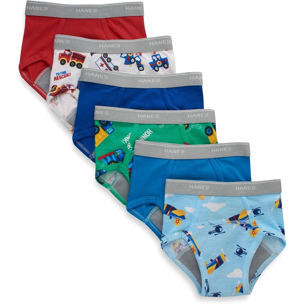 image:imageHanes Boys Potty Training Underwear Light Leaks Toddler Cotton Briefs and Boxer Briefs MultipackBriefs Blue 6 Pack