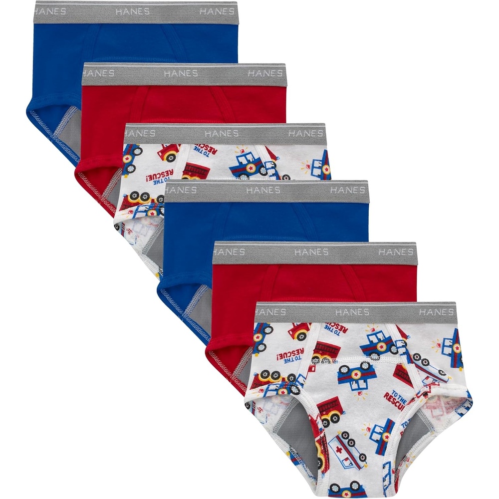 image:imageHanes Boys Potty Training Underwear Light Leaks Toddler Cotton Briefs and Boxer Briefs MultipackBriefs RedTractor 6 Pack