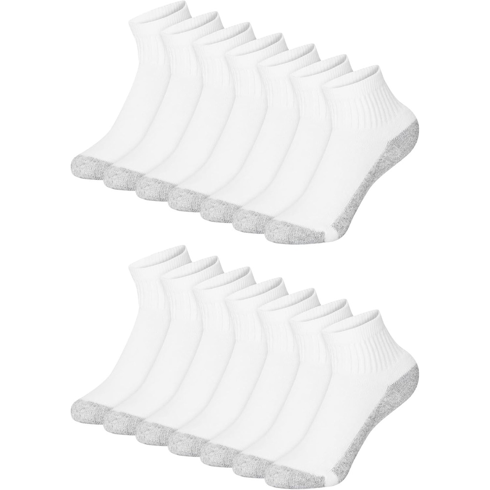 image:imageHanes Boys Socks Pack Double Tough Moisture Wicking Ankle Crew No Show Socks 12 amp 14 Pair PacksWhite Ankle 14 Pack