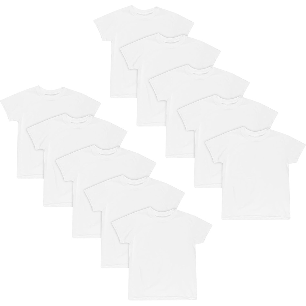 image:imageHanes Boys Undershirt EcoSmart White TShirts for Boys Short Sleeve Shirts 5 or 10 PackWhite 10 Pack