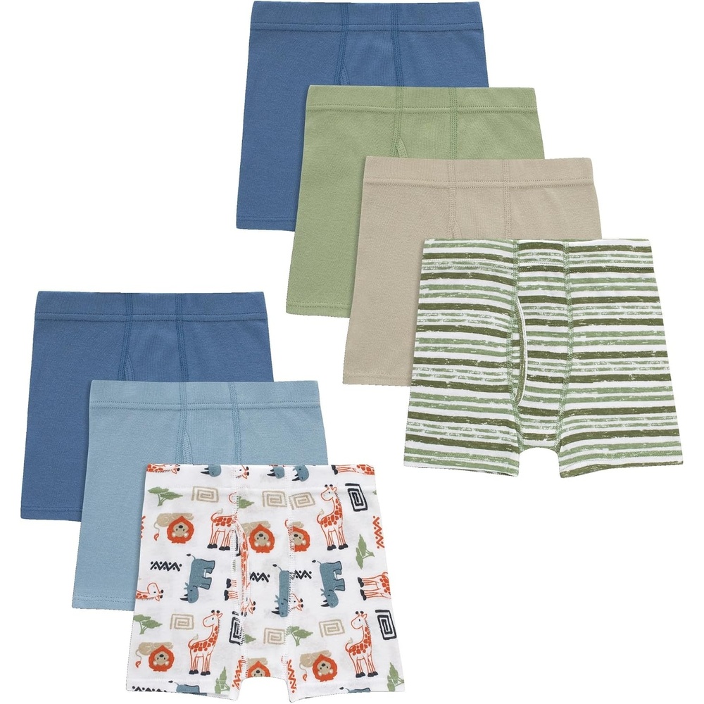 image:imageHanes Toddler Boys Organic Cotton Underwear Pure Comfort 100 Cotton Boxer Briefs Available 10 amp 7 PackBlue White Green Beige
