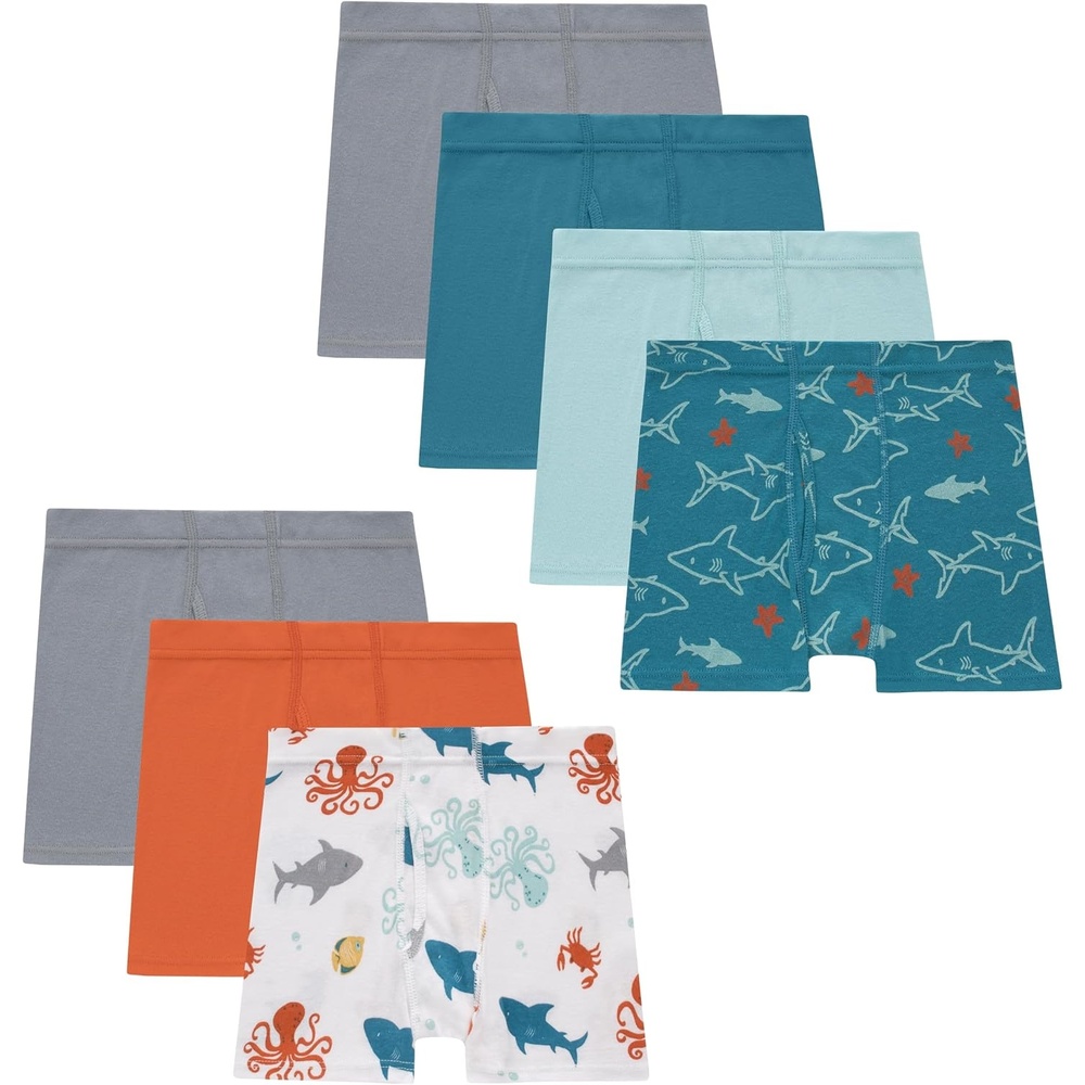 image:imageHanes Toddler Boys Organic Cotton Underwear Pure Comfort 100 Cotton Boxer Briefs Available 10 amp 7 PackTan White Seafoam