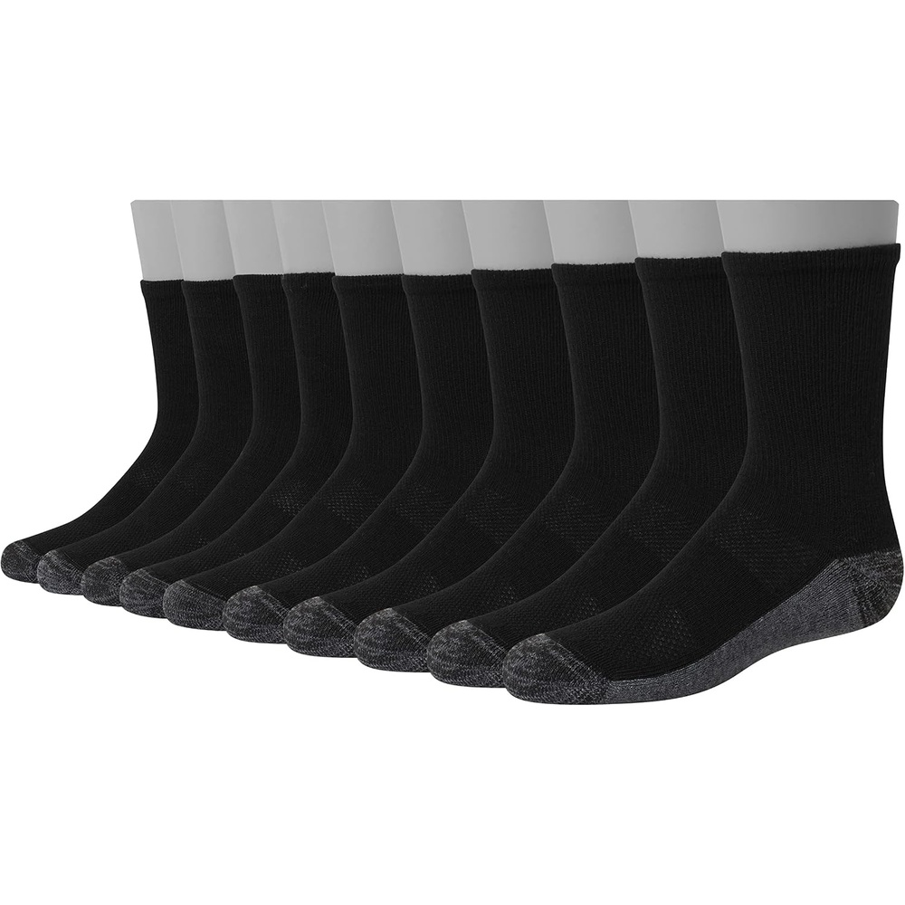 image:imageHanes Ultimate Boys Crew Performance Sport Socks 10Pair PacksBlack