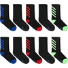 Hanes Boys’ Moves Socks, Breathable Mesh Performance Socks, Ankle, Crew, No Show, Moisture-wicking, 10-pack(Black – Crew)