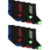 Hanes Boys’ Moves Socks, Breathable Mesh Performance Socks, Ankle, Crew, No Show, Moisture-wicking, 10-pack(Black – Crew)