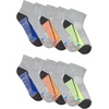 Hanes Boys’ Moves Socks, Breathable Mesh Performance Socks, Ankle, Crew, No Show, Moisture-wicking, 10-pack(Grey – Ankle)