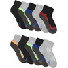 Hanes Boys’ Moves Socks, Breathable Mesh Performance Socks, Ankle, Crew, No Show, Moisture-wicking, 10-pack(Grey/Black – Ankle)