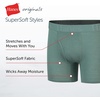 Hanes Boys’ Originals Ultimate SuperSoft Boxer Brief Underwear, Assorted, 5-Pack(Green/Blue/Black)