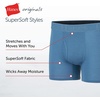Hanes Boys’ Originals Ultimate SuperSoft Boxer Brief Underwear, Assorted, 5-Pack(Red/Blue/Black)
