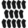 Hanes Boys’ Socks Pack, Double Tough Moisture Wicking Ankle, Crew, No Show Socks, 12 & 14 Pair Packs(Black – Ankle  14 Pack)