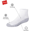 Hanes Boys’ Socks Pack, Double Tough Moisture Wicking Ankle, Crew, No Show Socks, 12 & 14 Pair Packs(White – Ankle  14 Pack)