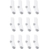 Hanes Boys’ Socks Pack, Double Tough Moisture Wicking Ankle, Crew, No Show Socks, 12 & 14 Pair Packs(White – Crew  12 Pack)