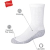 Hanes Boys’ Socks Pack, Double Tough Moisture Wicking Ankle, Crew, No Show Socks, 12 & 14 Pair Packs(White – Crew  12 Pack)