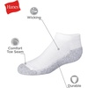 Hanes Boys’ Socks Pack, Double Tough Moisture Wicking Ankle, Crew, No Show Socks, 12 & 14 Pair Packs(White – No Show  14 Pack)