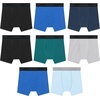 Hanes Boys’ Underwear Boxer Briefs Or Briefs Pack, 8 Or 12 Pack, Cotton Stretch Underwear for Boys & Toddler Boys(Black  Jade  Blue Heather  Concrete)