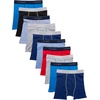 Hanes Boys’ Underwear Boxer Briefs Or Briefs Pack, 8 Or 12 Pack, Cotton Stretch Underwear for Boys & Toddler Boys(Grey/Blue/Black/Red)