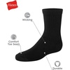 Hanes Kids’ Uniform Crew Socks Pack, 10-pack, Moisture-wicking, Cushioned, Stretch Kids’ Socks for School(Black/Blue)