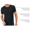 Hanes Men’s Perfect Flex Crewneck Tee, 1-Pack, Stay Tucked Fitted Undershirt, Slim Fit Tight on Arms, White & Black(Black)