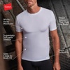 Hanes Men’s Perfect Flex Crewneck Tee, 1-Pack, Stay Tucked Fitted Undershirt, Slim Fit Tight on Arms, White & Black(White)
