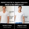 Hanes Mens Perfect Flex V-Neck Tee, Stay Tucked Undershirt, Slim Fit Tight on Arms T-Shirt, White & Black(White)