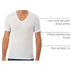 Hanes Mens Perfect Flex V-Neck Tee, Stay Tucked Undershirt, Slim Fit Tight on Arms T-Shirt, White & Black(White)