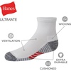 Hanes Ultimate Boys’ Crew Performance Sport Socks, 10-Pair Packs(Ankle – White/Grey Bottom – 10 Pack)