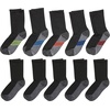 Hanes Ultimate Boys’ Crew Performance Sport Socks, 10-Pair Packs(Black)