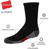 Hanes Ultimate Boys’ Crew Performance Sport Socks, 10-Pair Packs(Black)