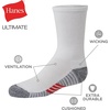 Hanes Ultimate Boys’ Crew Performance Sport Socks, 10-Pair Packs(White)